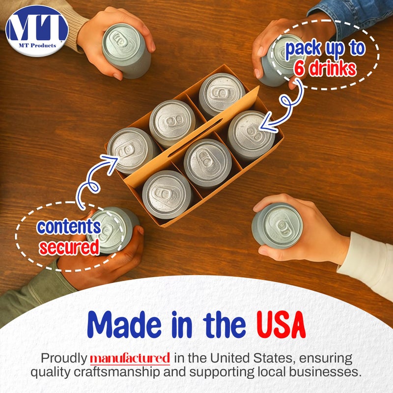 MT Products Brown 6 Pack Bottle Holder 12 oz. - Kraft Cardboard Bottle Carrier (Pack of 10) - Made in the USA - Image 4